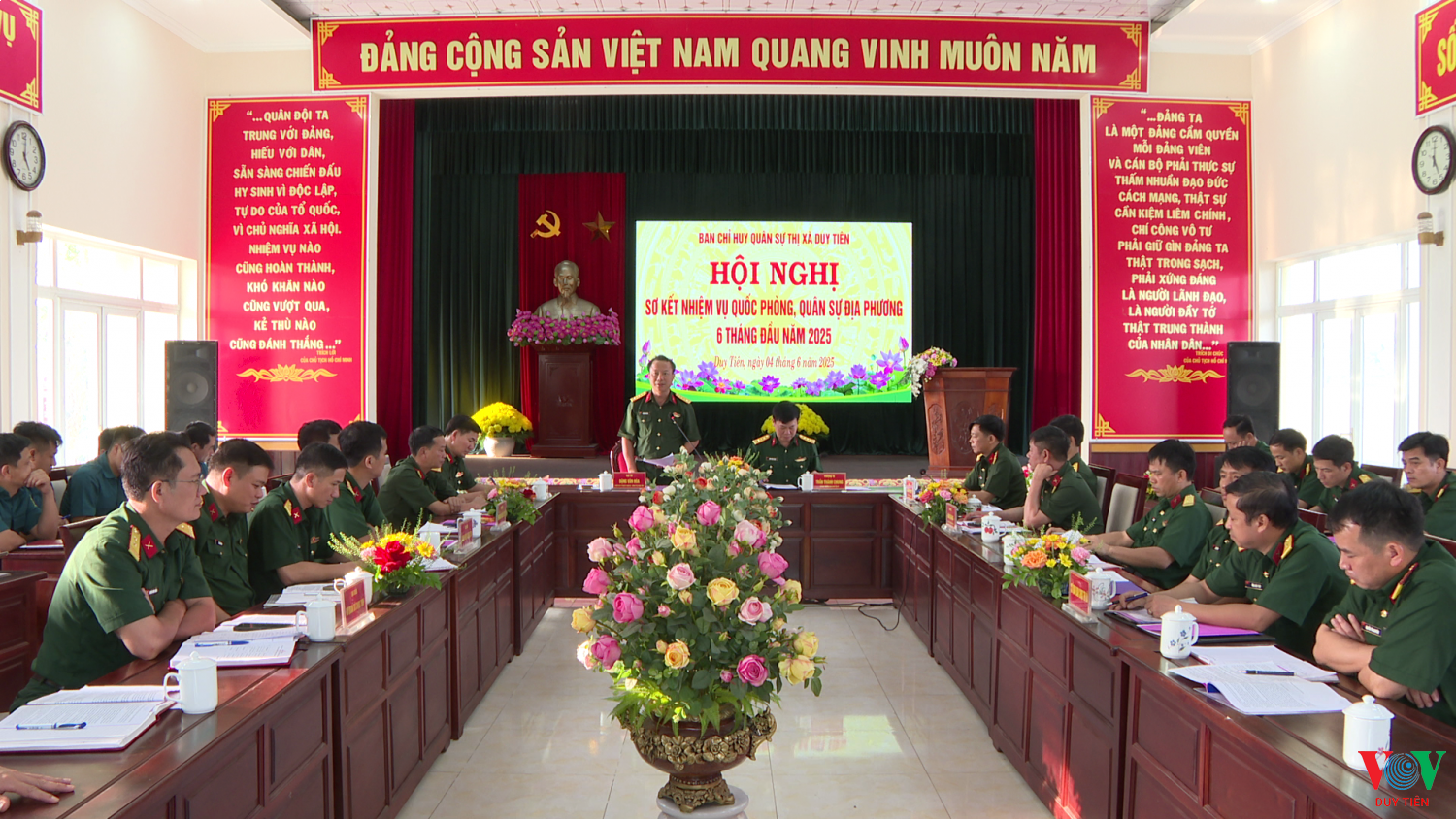 Ban CHQS thị xã Duy Tiên sơ kết nhiệm vụ quốc phòng quân sự địa phương 6 tháng đầu năm 2025